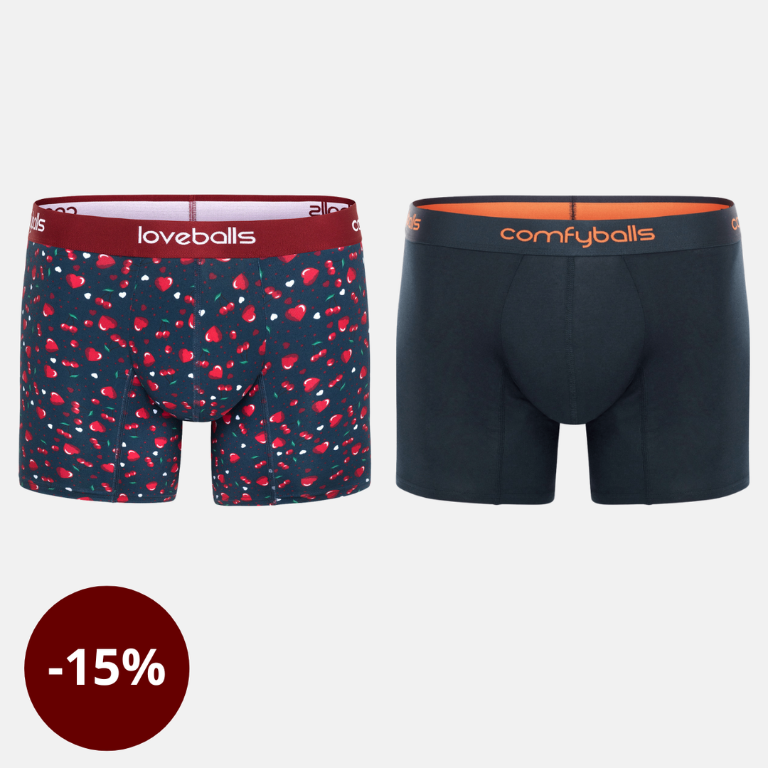 Loveballs + Navy Tangerine (2 stk) Long - Comfyballs.is