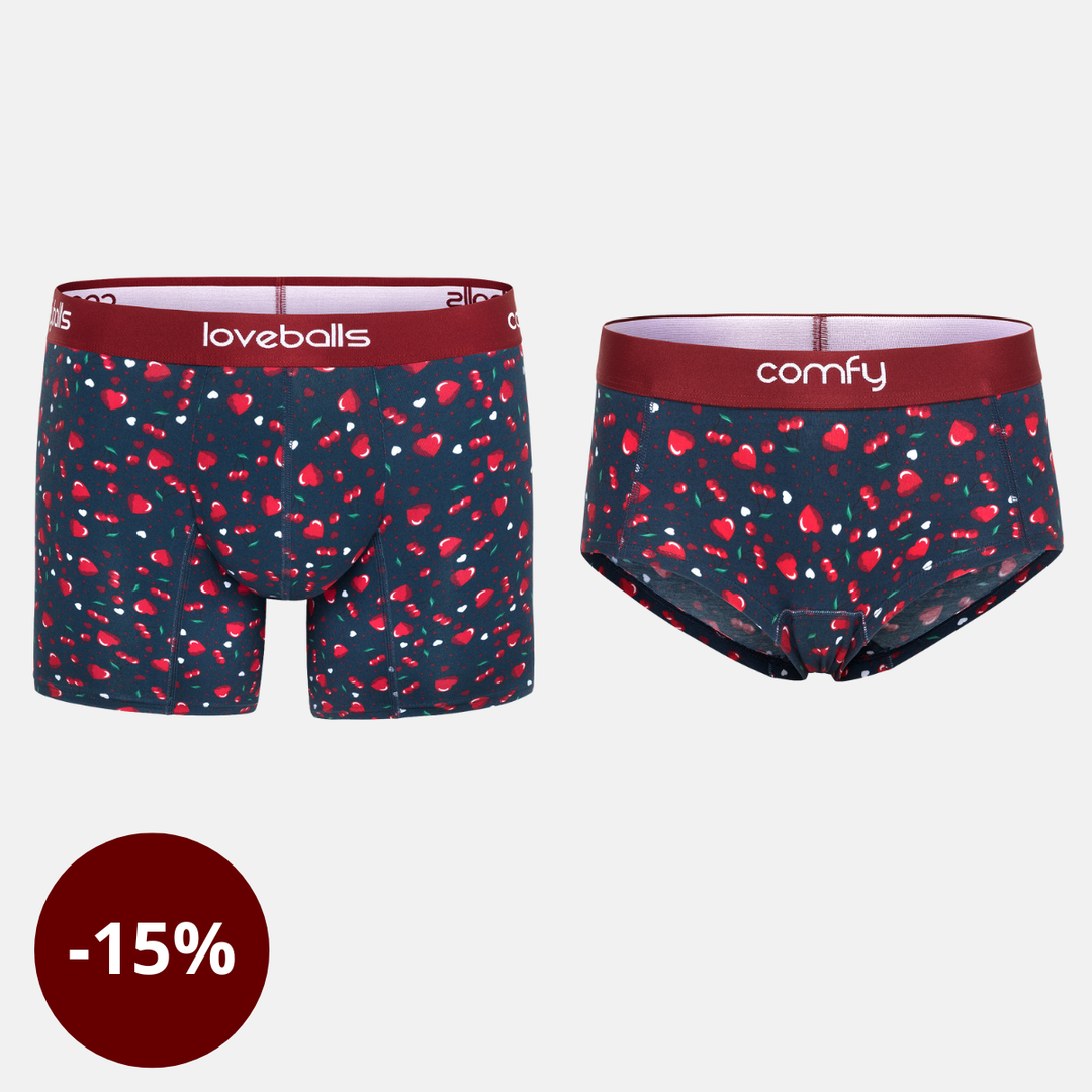 Valentinusar nærbuxur, tilboð, samstæð nærföt fyrir valentínusardaginn