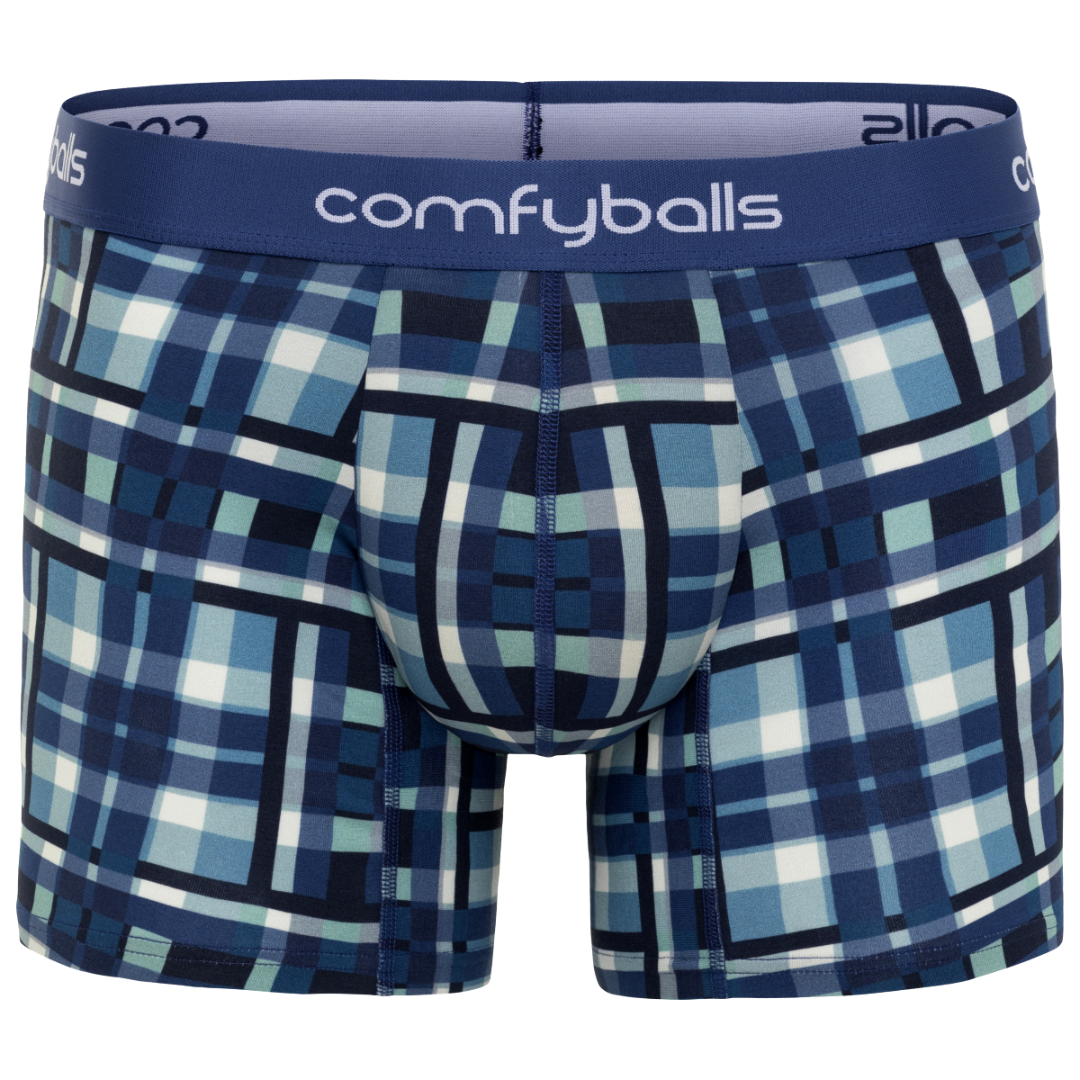 Blue Checkered Cotton - Comfyballs.is