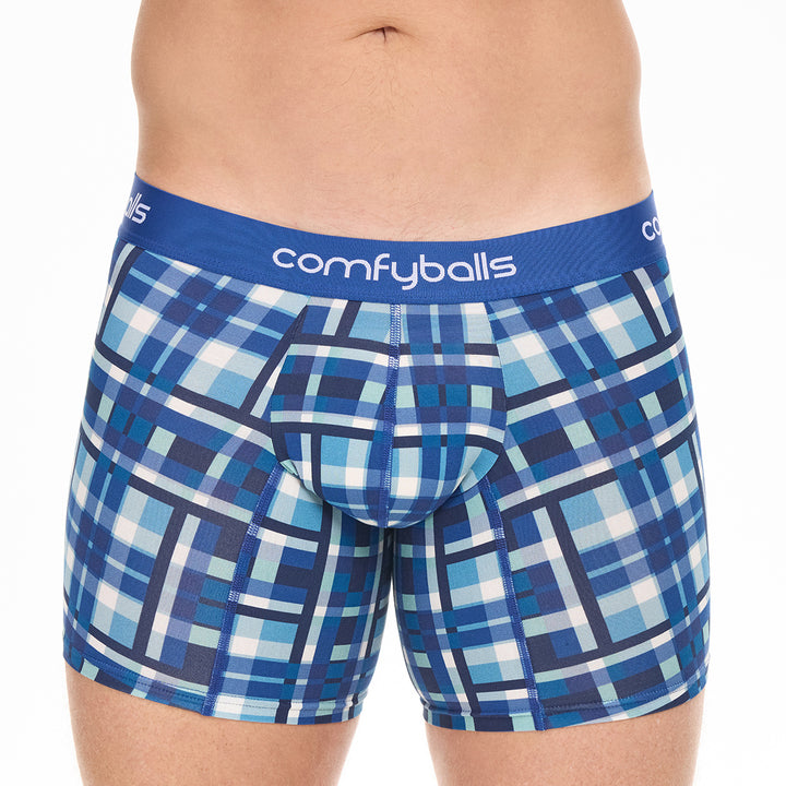 Blue Checkered Cotton - Comfyballs.is