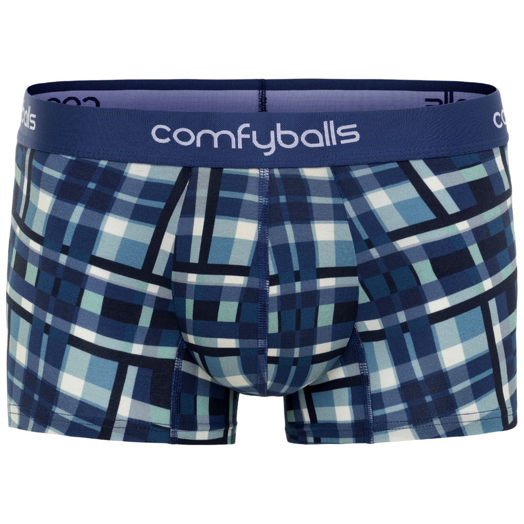 Blue Checkered Cotton - Comfyballs.is