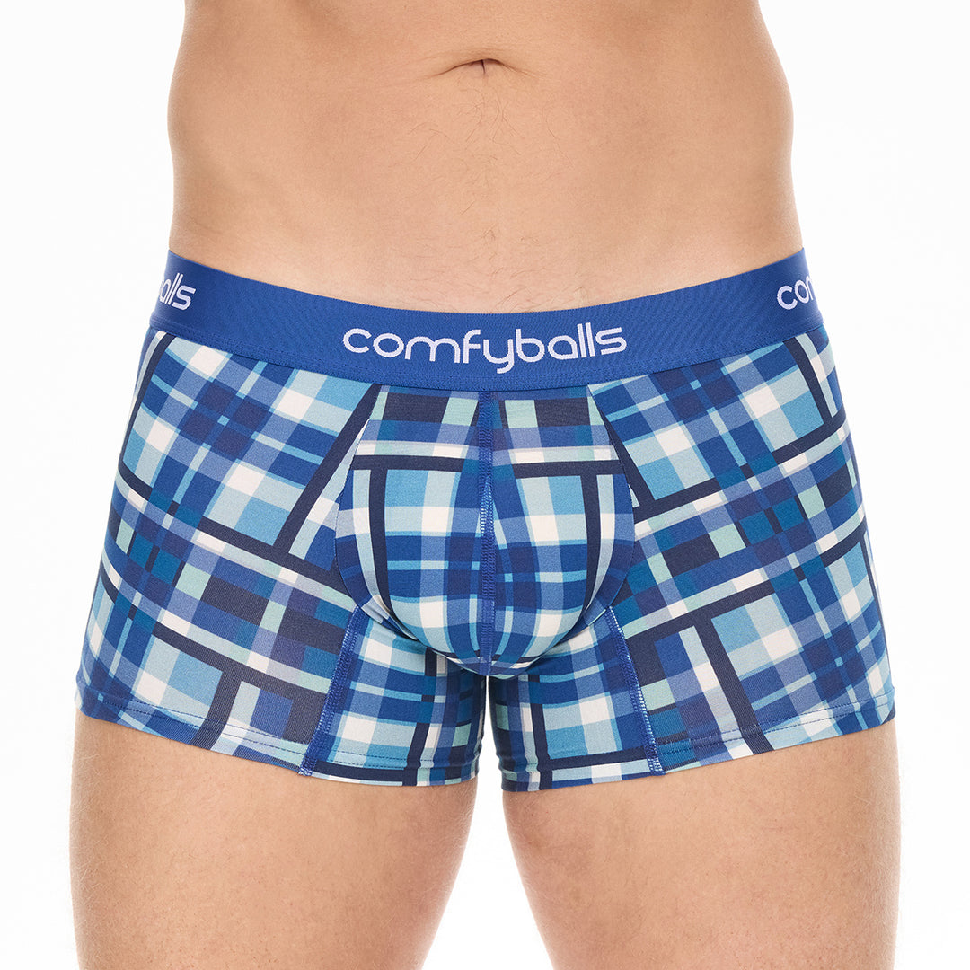 Blue Checkered Cotton - Comfyballs.is