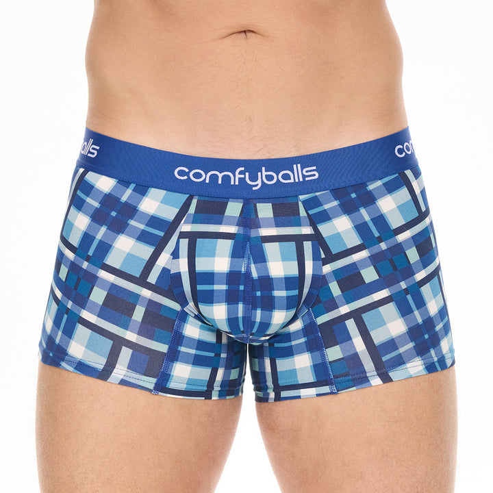 Blue Checkered Cotton - Comfyballs.is