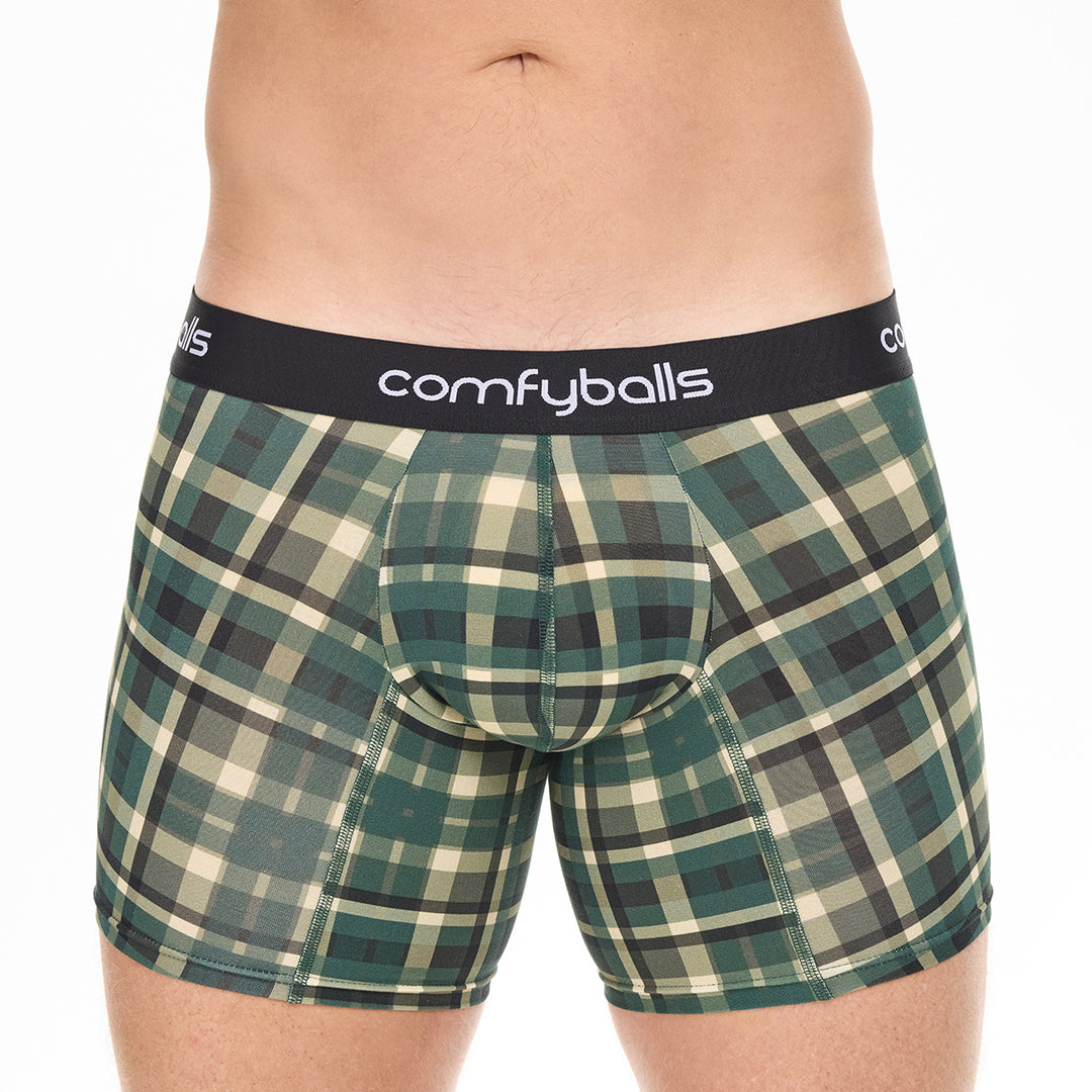 Green Checkered Cotton - Comfyballs.is